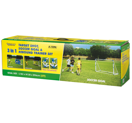 6ft 3in1 target shot and rebound trainer soccer football goal set box